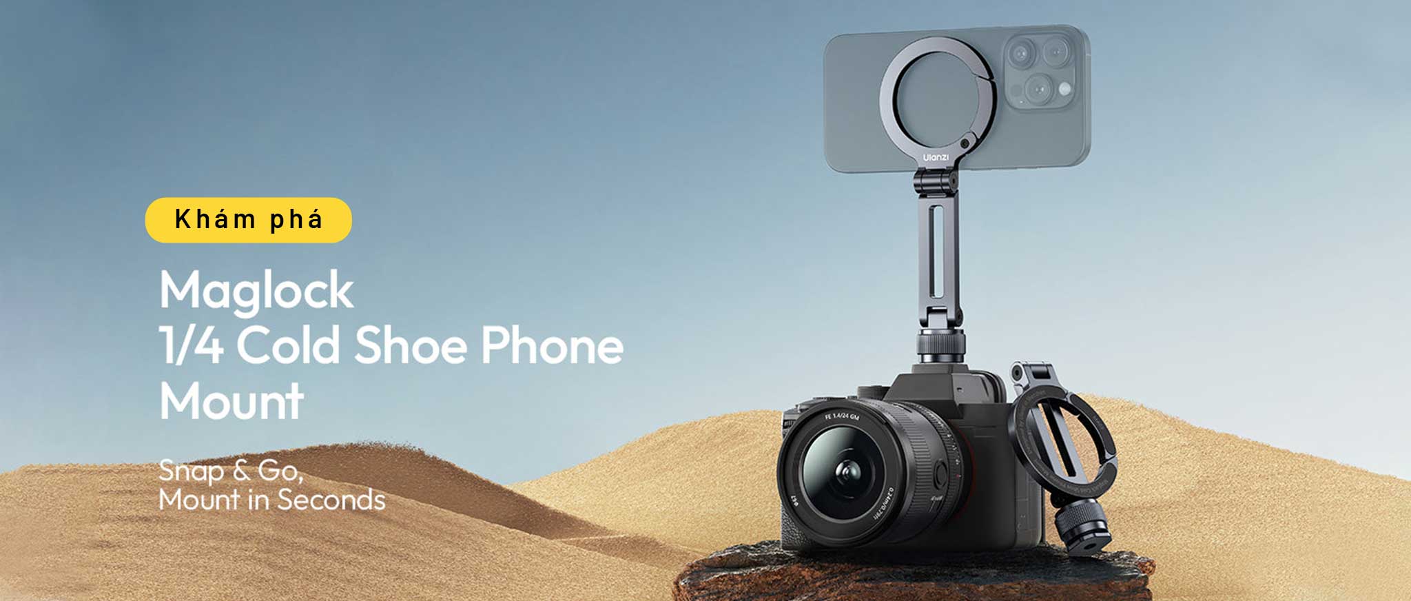Ngàm kẹp cho điện thoại đa năng xoay 360 độ tiện lợi