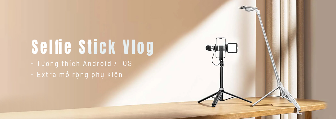Gậy chụp hình Selfie Stick cho daily Vlog chính hãng giá rẻ tại HCM